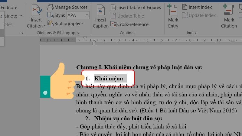 Tạo mục lục tự động