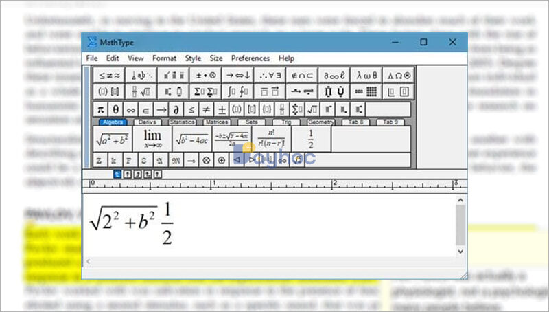 Phím tắt trong MathType