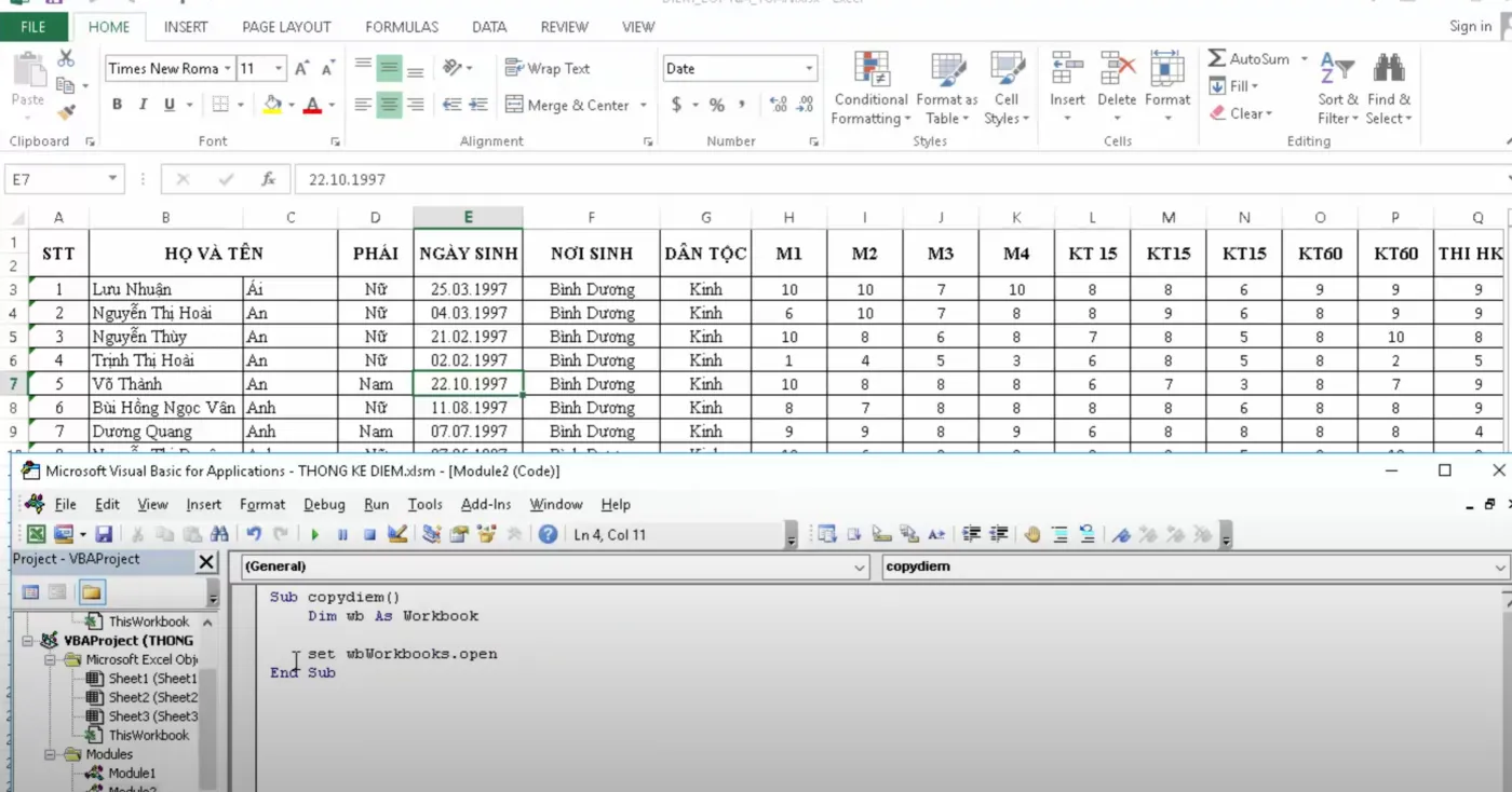 Lấy dữ liệu từ file Excel khác bằng VBA