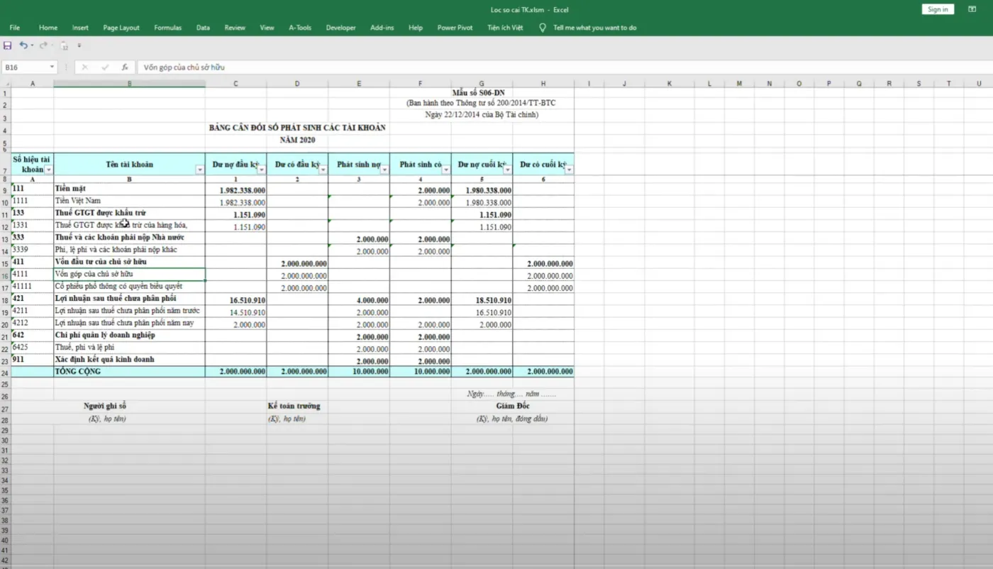 Cách Tự Động Định Dạng Tài Khoản Kế Toán Trong Excel Bằng VBA